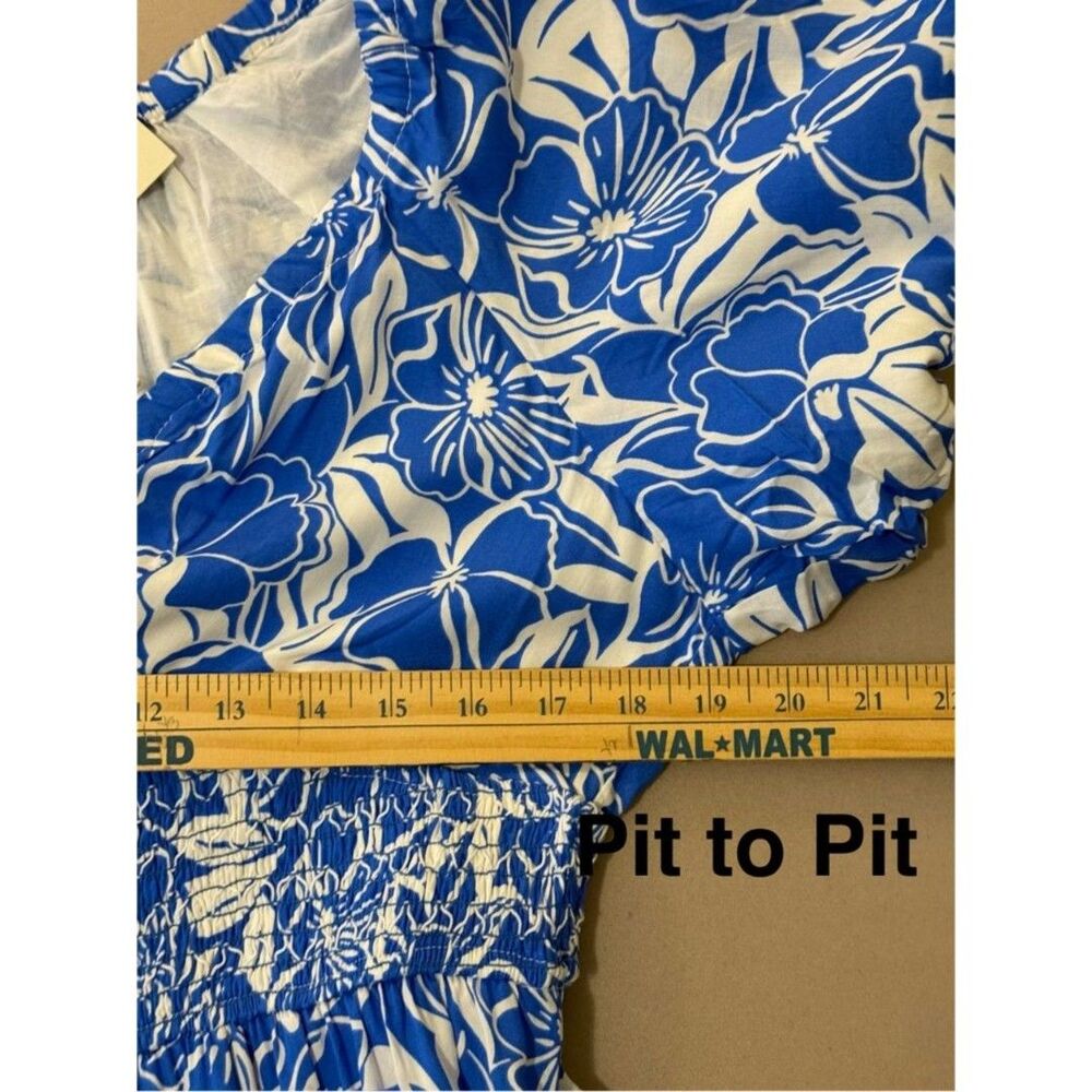 NWT Chic Blue Floral Maxi Dress - Picture 7 of 11
